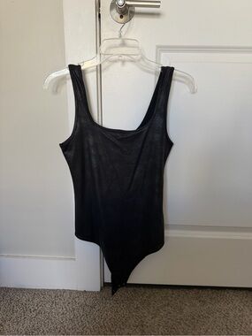Abercrombie & Fitch Black Faux Leather Bodysuit